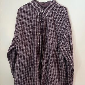 Izod Men's Purple Plaid Button Down Shirt